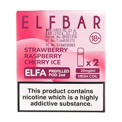 Strawberry Raspberry Cherry Ice Elfa Refillable Pods By Elf Bar