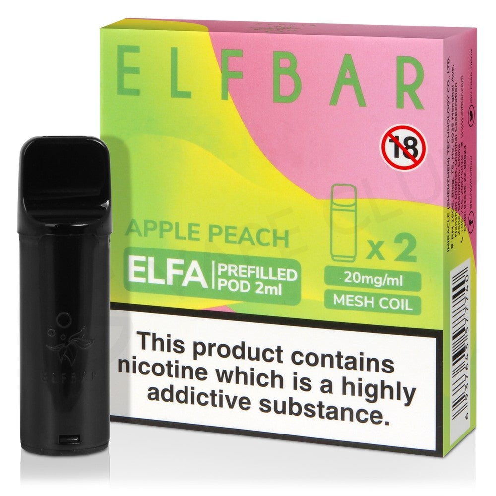 Apple Peach Elfa Prefillable Pods By Elf Bar