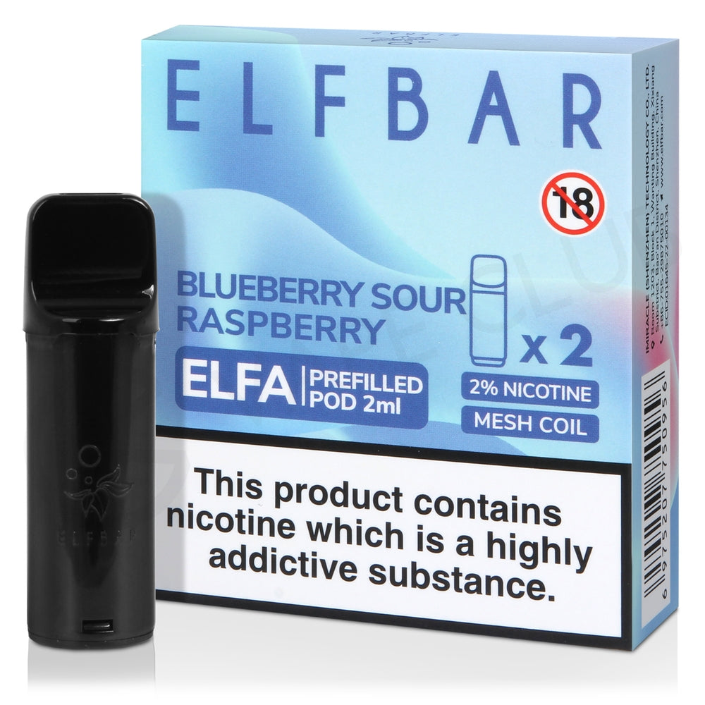 Blueberry Sour Raspberry Elfa Prefillable Pods By Elf Bar