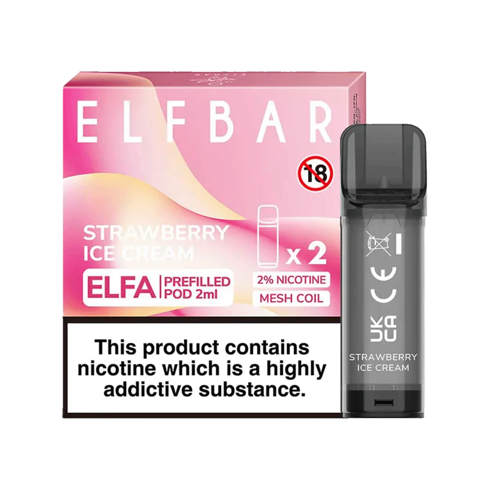 Strawberry Ice Cream Elfa Prefillable Pods By Elf Bar