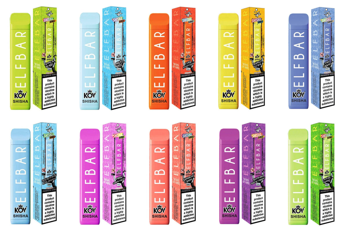 Elf Bar Shisha 600 Puffs Disposable Vape - Box Of 10