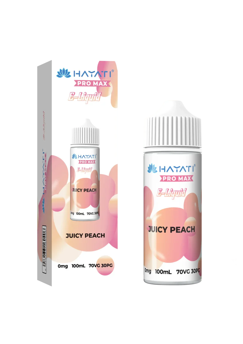 Juicy Peach Hayati Pro Max 100ml E-Liquid Vape Juice | Full Stock