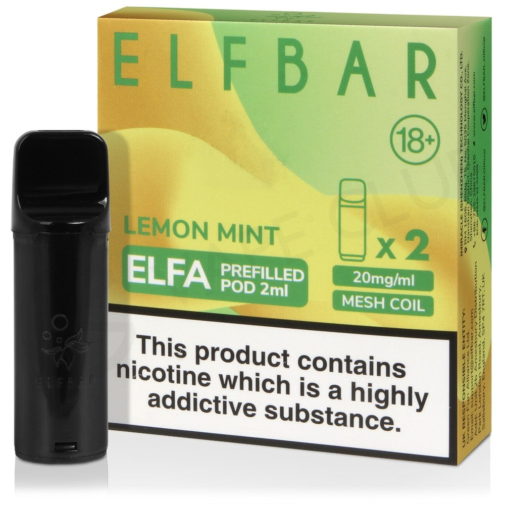 Lemon Mint Elfa Prefillable Pods By Elf Bar