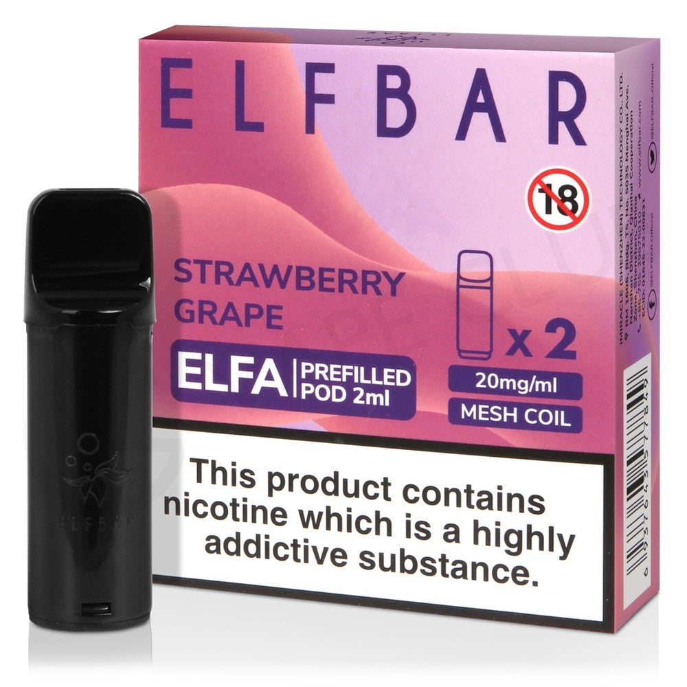 Strawberry Grape Elfa Prefillable Pods By Elf Bar